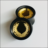 Ebony Gold Mirror Laurel Round Plugs