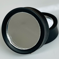 Ebony Silver Mirror Round Plugs
