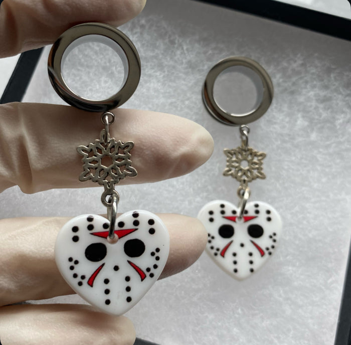 Jason Friday the 13 Snowflake dangle plug tunnels