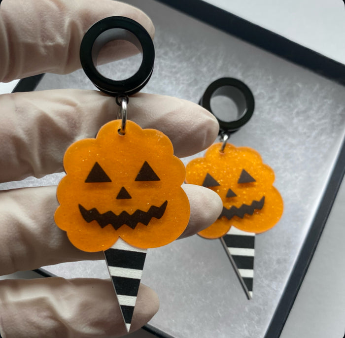 Halloween cotton candy dangle tunnels plugs