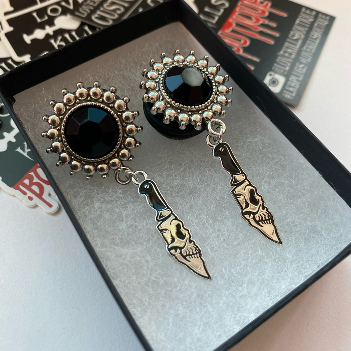Skeleton Knife Dangle Plugs