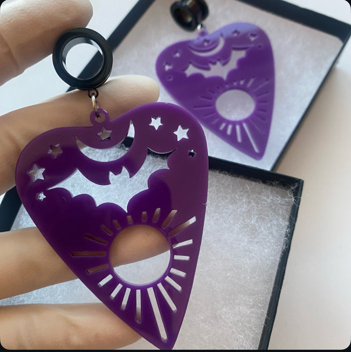 Pastel goth Planchette dangle plug tunnels