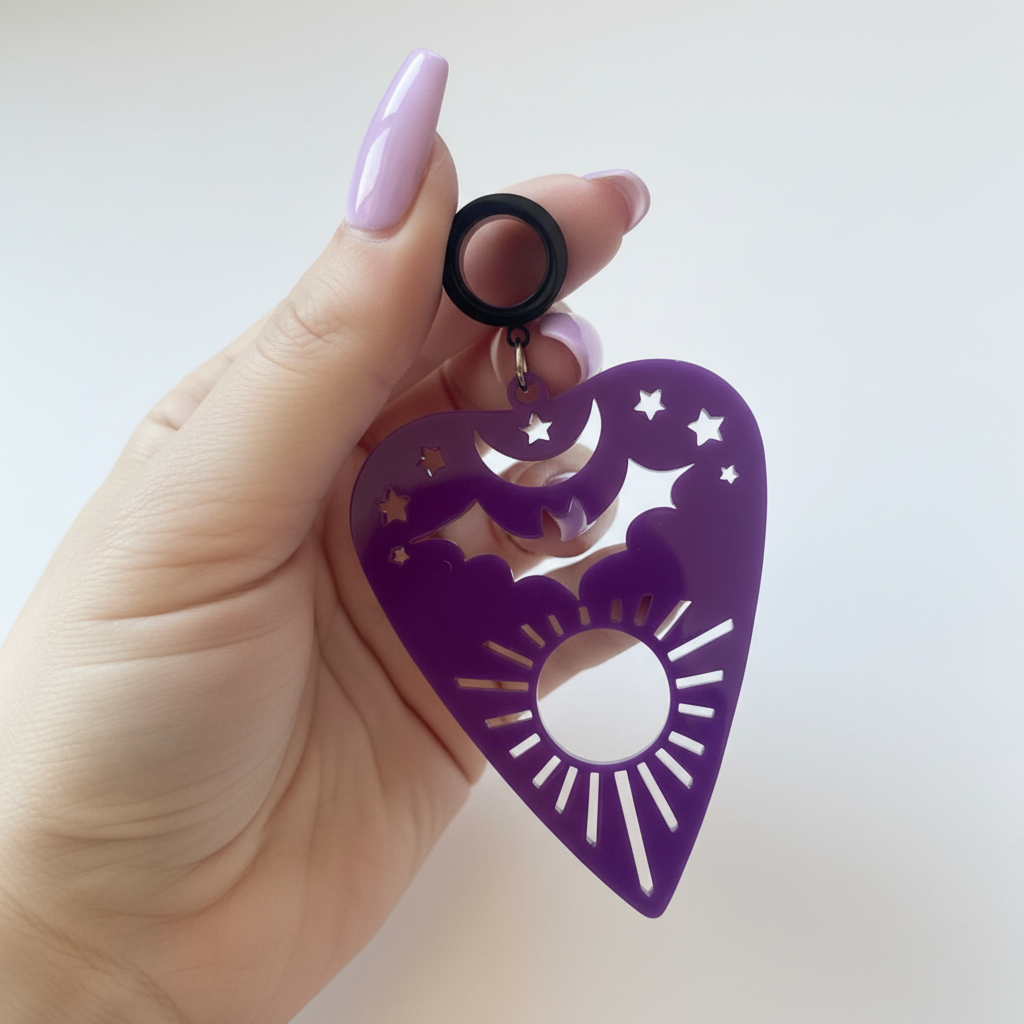 Pastel goth Planchette dangle plug tunnels