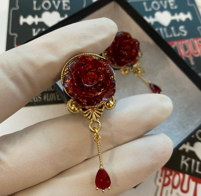 Golden Rose Dangle Plugs