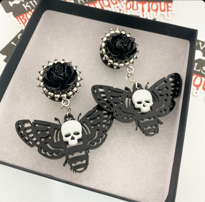 Skull Death Moth Dangle Plugs