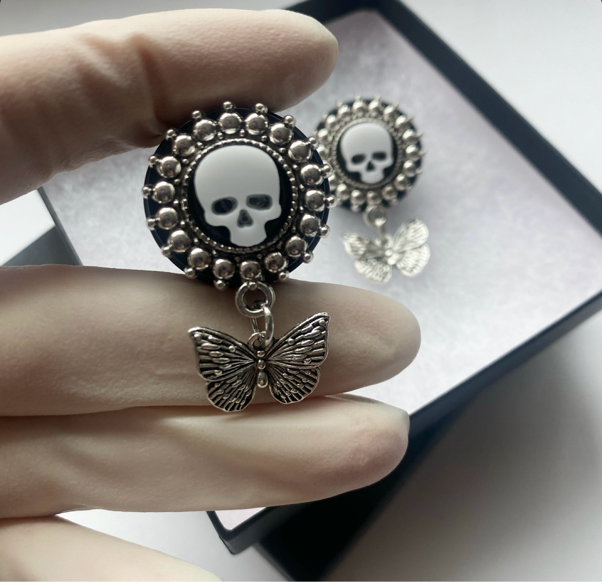 Skull Butterfly Dangle Plugs