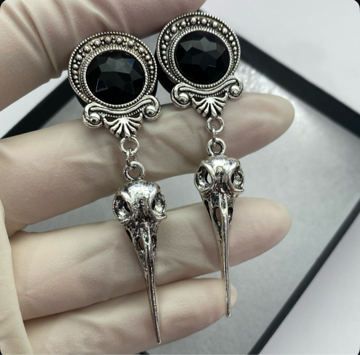 Bird Skull Dangle Plugs