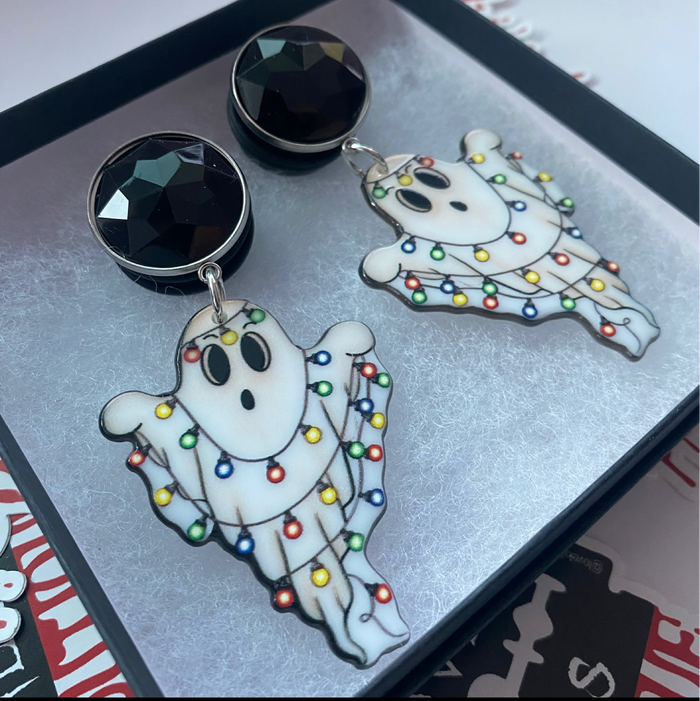 Holiday Spirt Ghost Dangle Plugs