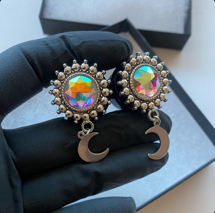 Crescent Moon Dangle Plugs