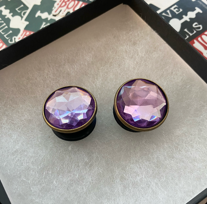 Lavender Bronze Gem Plugs