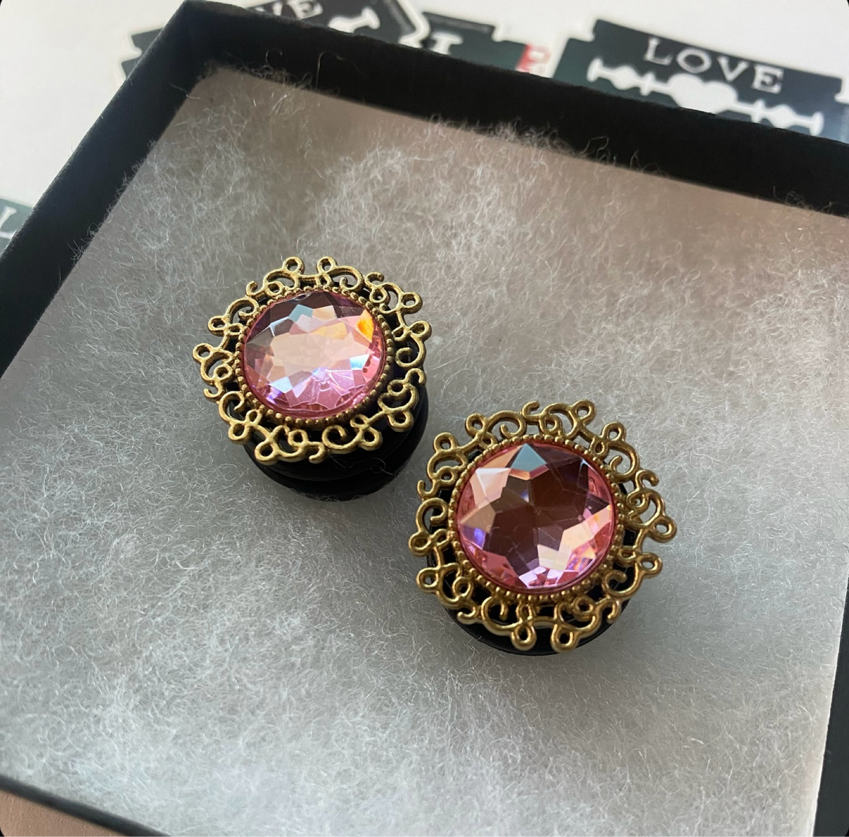 Golden Pinks Gem Plugs