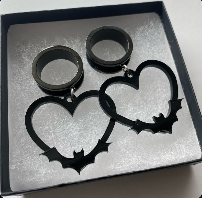Heart Bats dangle plug tunnels