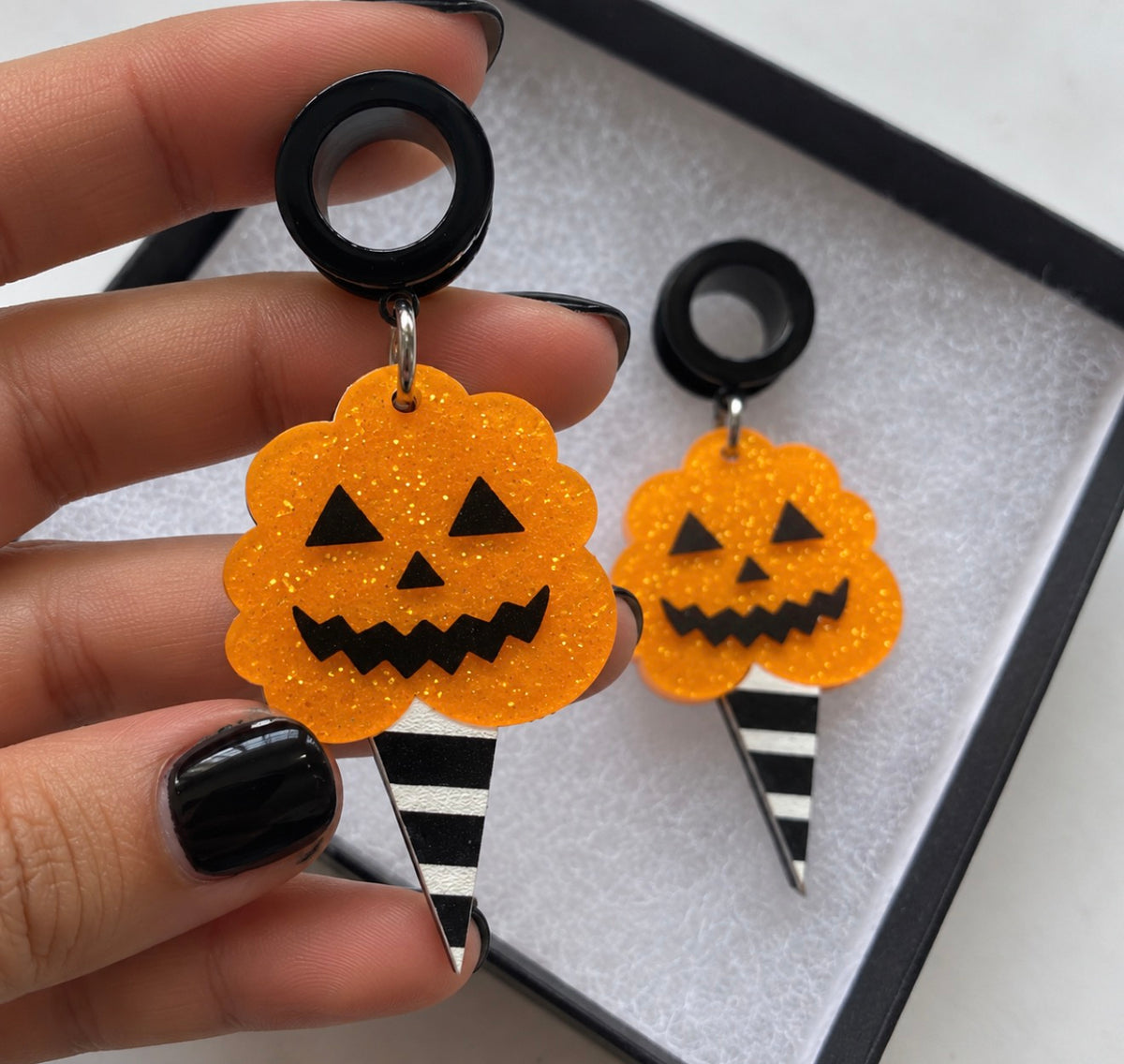 Halloween cotton candy dangle tunnels plugs