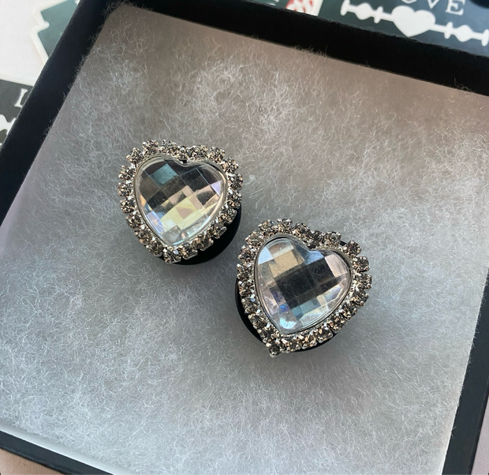 Rhinestone Heart Rhinestone Plugs Gauges