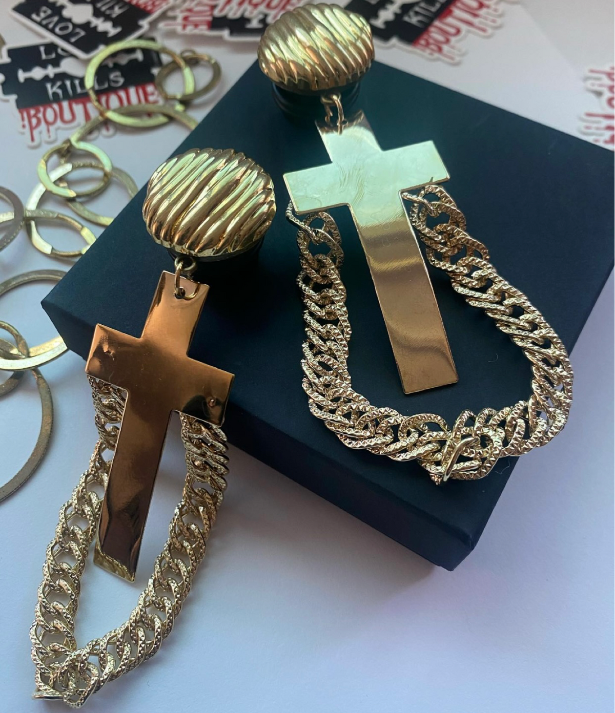 GOLDEN Dangle Plugs - 2 OF A KIND