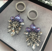 Lilac Elegant Tunnel Dangle Plugs - 1 OF A KIND -