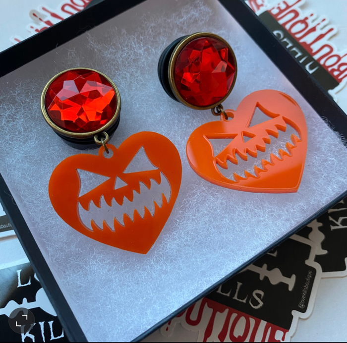 Spooky Jack-O'-Lantern Dangle Plugs