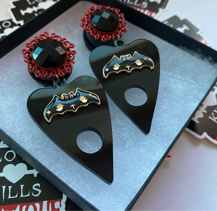 Planchette Bats Dangle Plugs