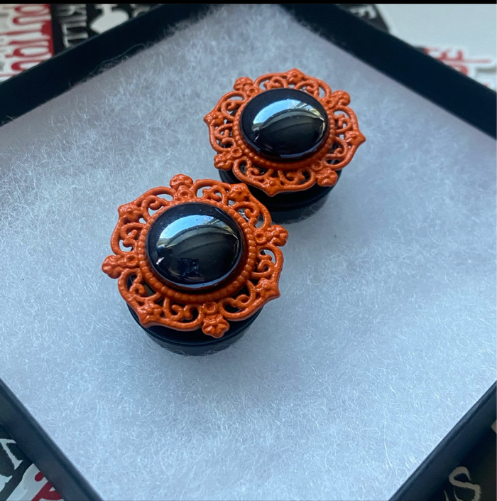 Gunmetal Halloween Pearl Plugs
