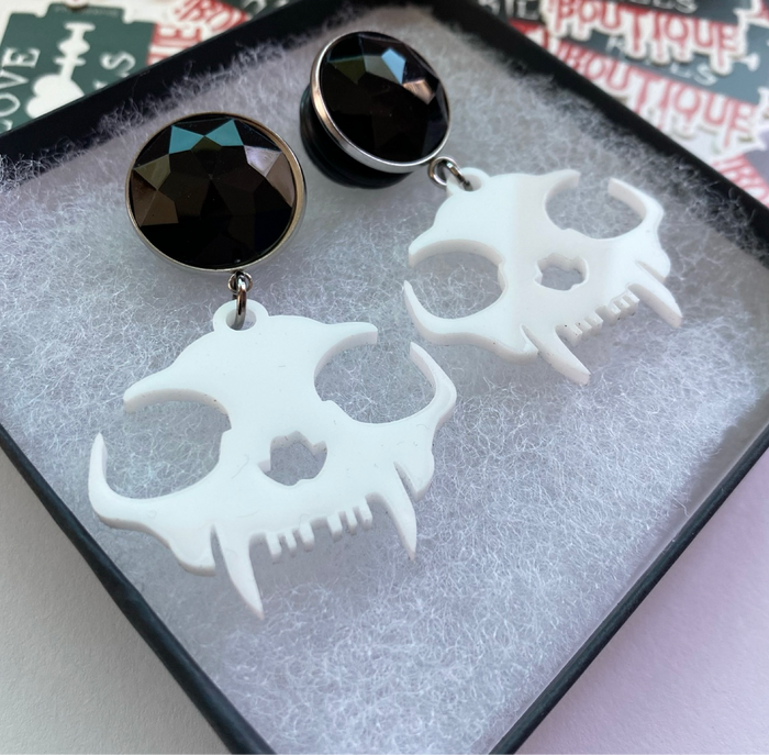 Kitten Skull Dangle Plugs