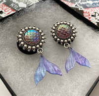 mermaid dangle plugs gauges for stretched lobes 
