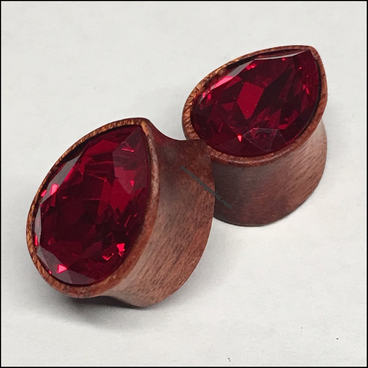 Bloodwood Swarovski Med Ruby Teardrop