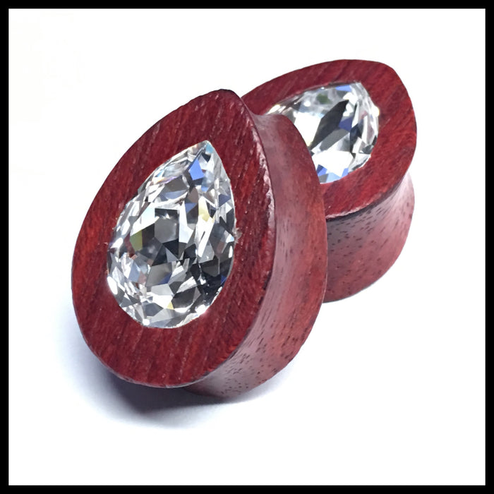 Bloodwood Swarovski Med Crystal Teardrop