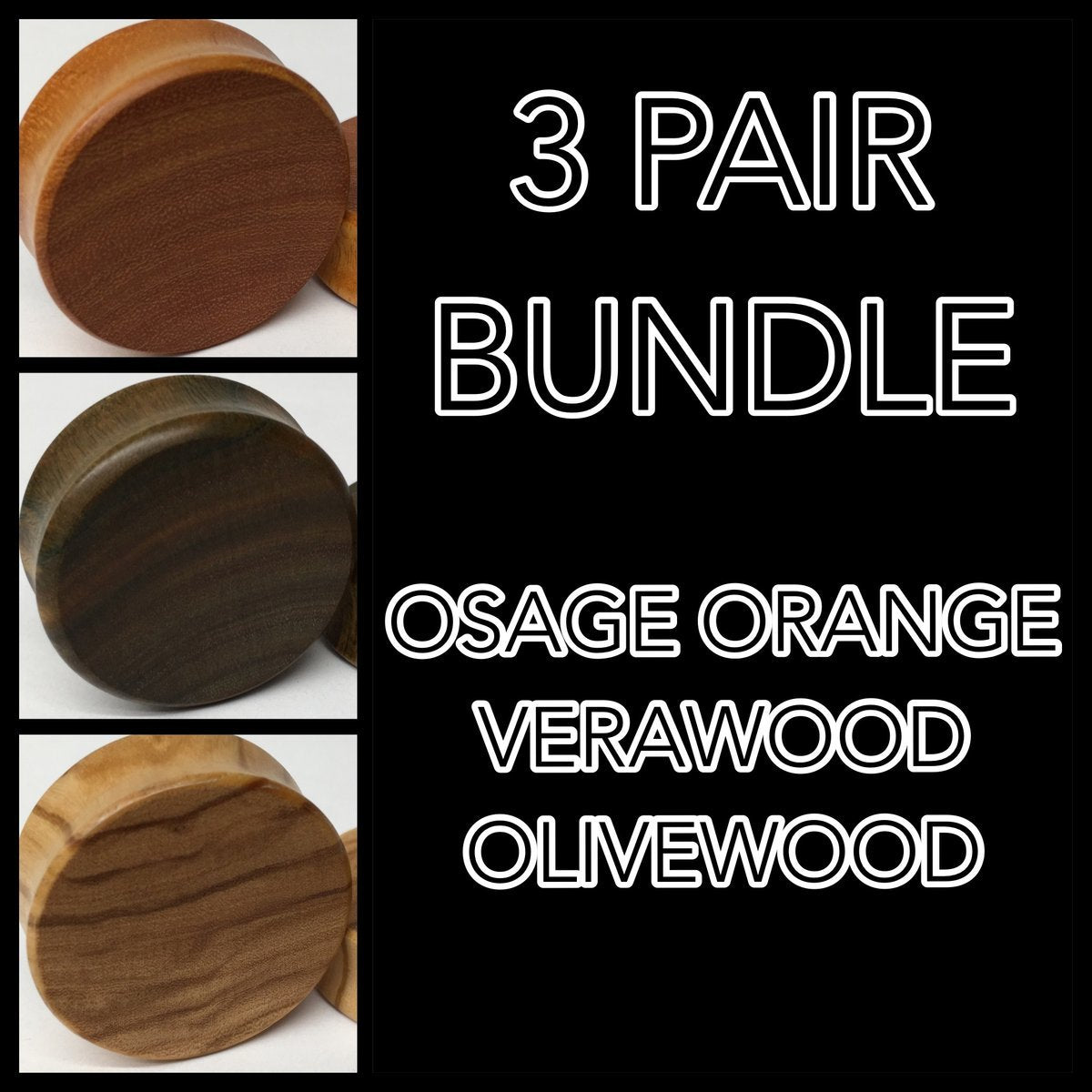 Osage Orange, Verawood, Olivewood Solid Bundle