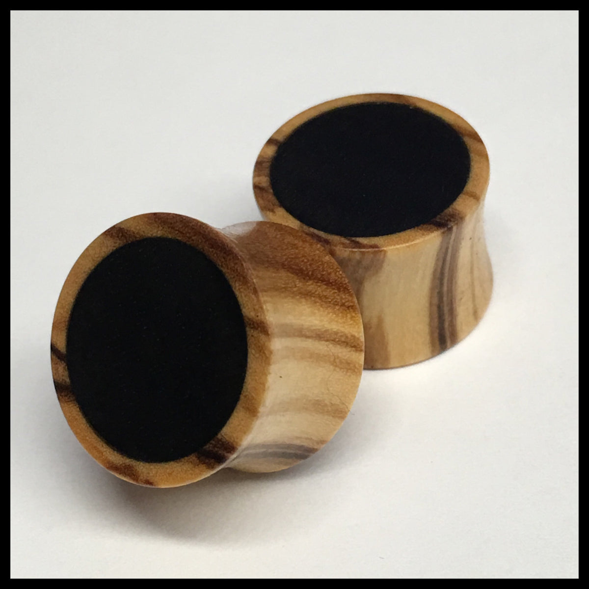 Olivewood Ebony Round Plugs