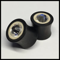 Ebony Holly Swarovski Crystal Round Plugs