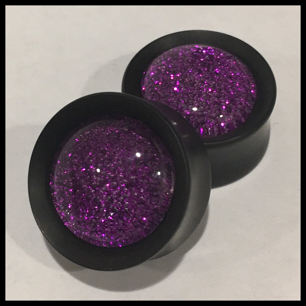 Ebony Purple Sparkle Round Plugs