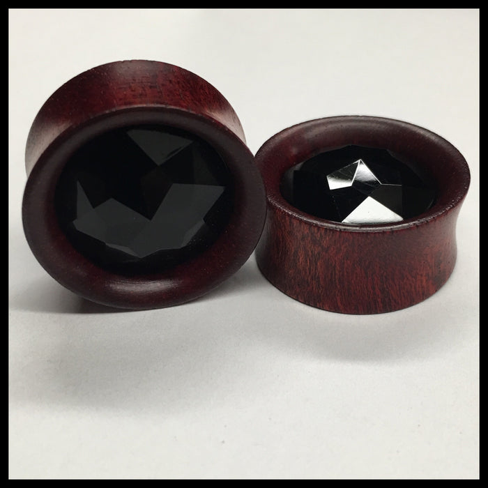 Bloodwood Black Gem Med Round Plugs