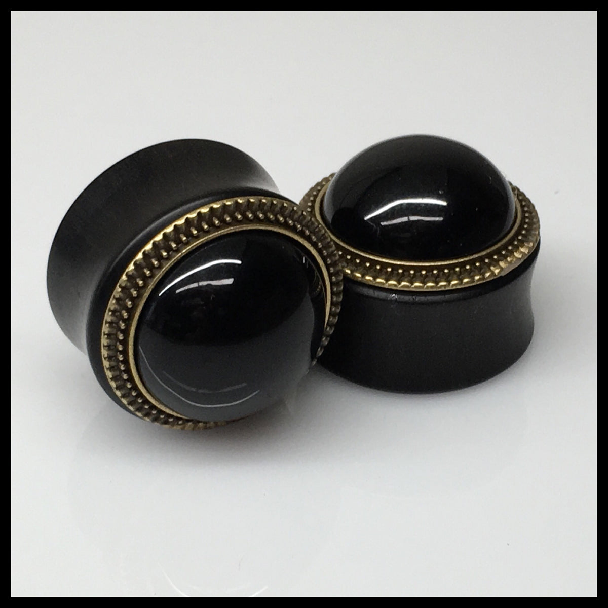 Ebony Black Pearl Round Plugs