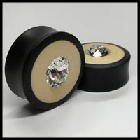 Ebony Holly Swarovski Crystal Round Plugs