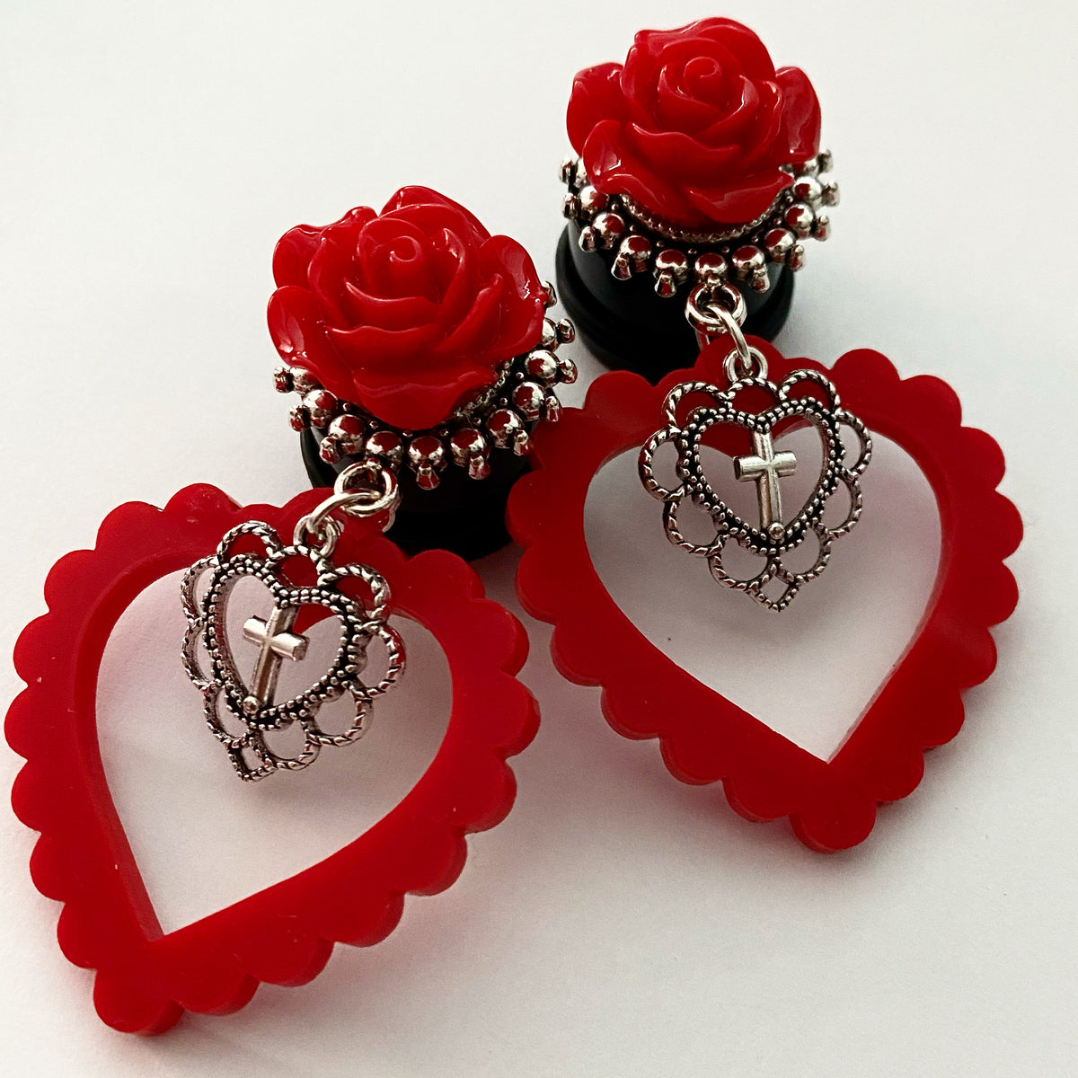 Double Heart Dangle Plugs