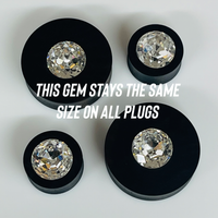 Ebony Med Swarovski Crystal Round Plugs