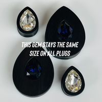 Ebony Swarovski Med Tanzanite Teardrop