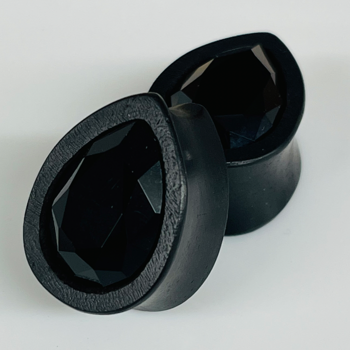 Ebony Swarovski Med Jet Teardrop