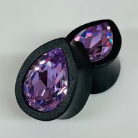 Ebony Swarovski Med Violet Teardrop