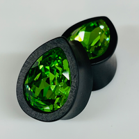 Ebony Swarovski Med Peridot Teardrop