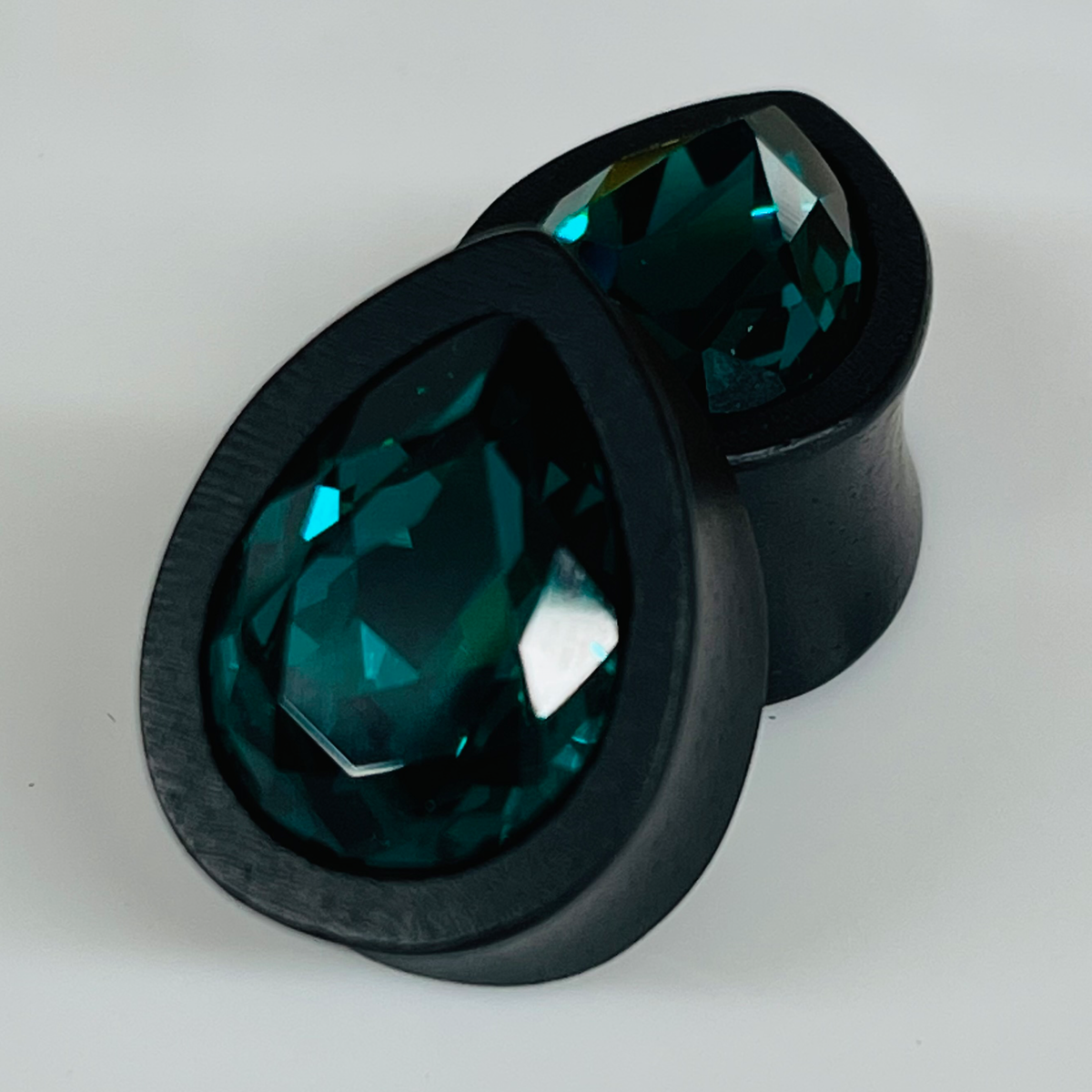 Ebony Swarovski Med Blue Zircon Teardrop