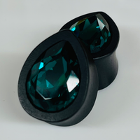 Ebony Swarovski Med Blue Zircon Teardrop