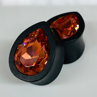 Ebony Swarovski Med Padparadscha Teardrop