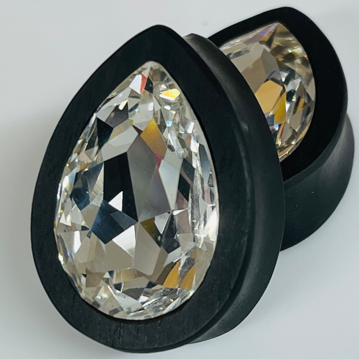 Ebony Swarovski Large Crystal Teardrop