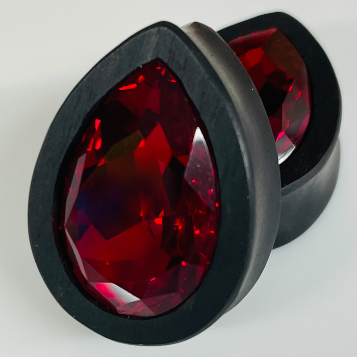 Ebony Swarovski Large Ruby Teardrop