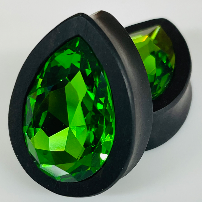 Ebony Swarovski Large Peridot Teardrop