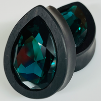 Ebony Swarovski Large Blue Zircon Teardrop