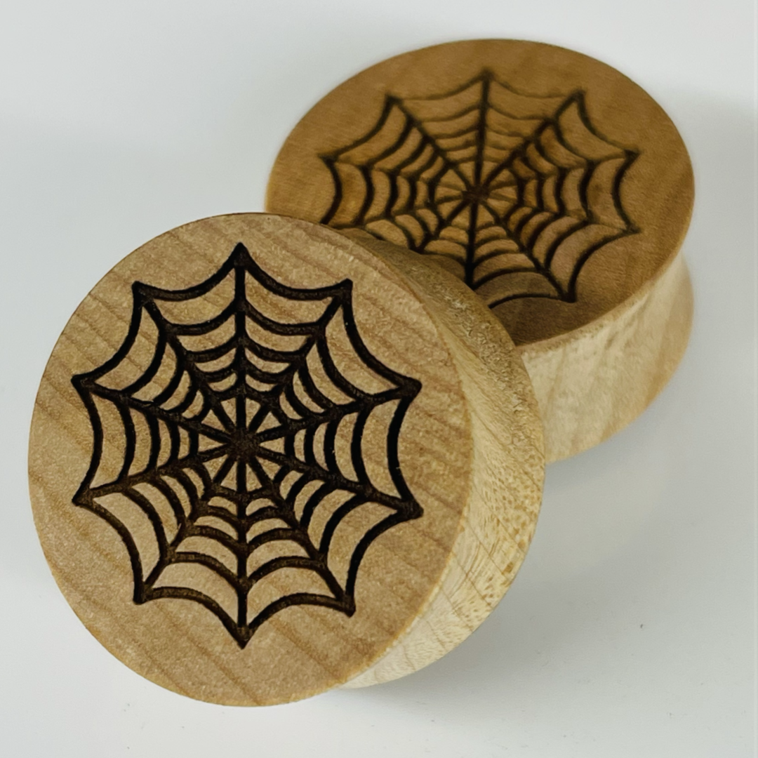 Maple Spider Webs Solid Round Plugs