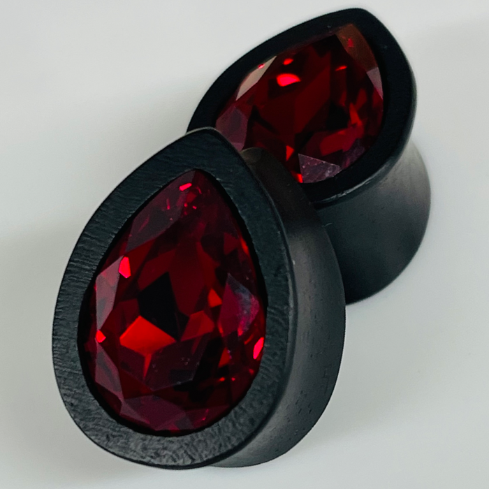 Ebony Swarovski Small Ruby Teardrop