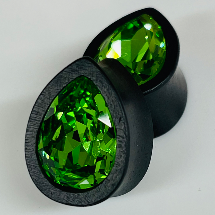 Ebony Swarovski Small Peridot Teardrop